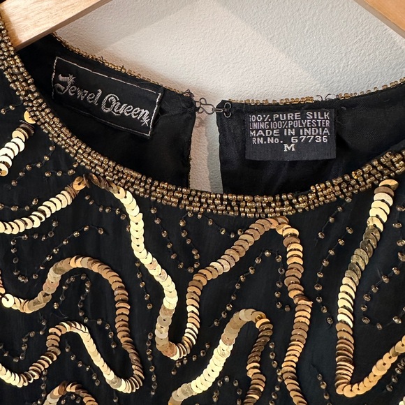 Vintage Jewel Queen top - size Medium 100% silk - Picture 4 of 4